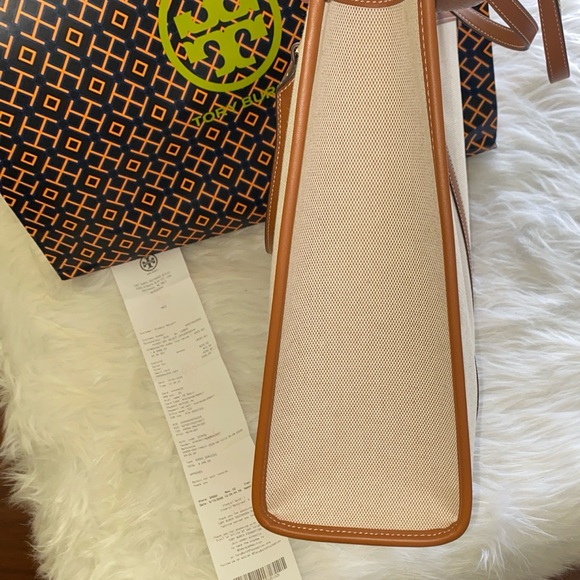 Tory Burch Cream and Brown Tote Bag - Picture 7 of 11